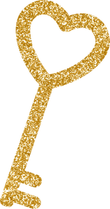 Static Gold Heart Key 